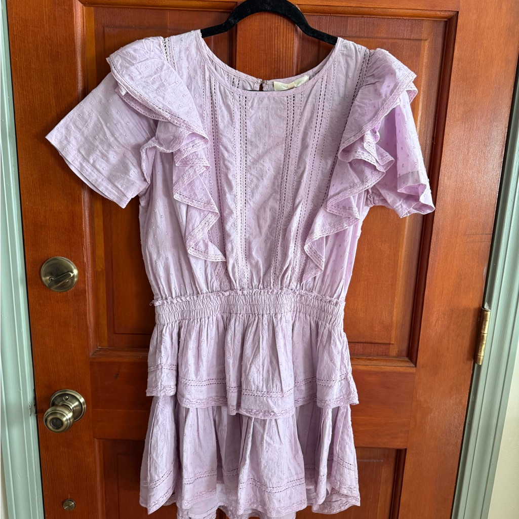 Loveshackfancy Lilac Ruffle Mini Dress